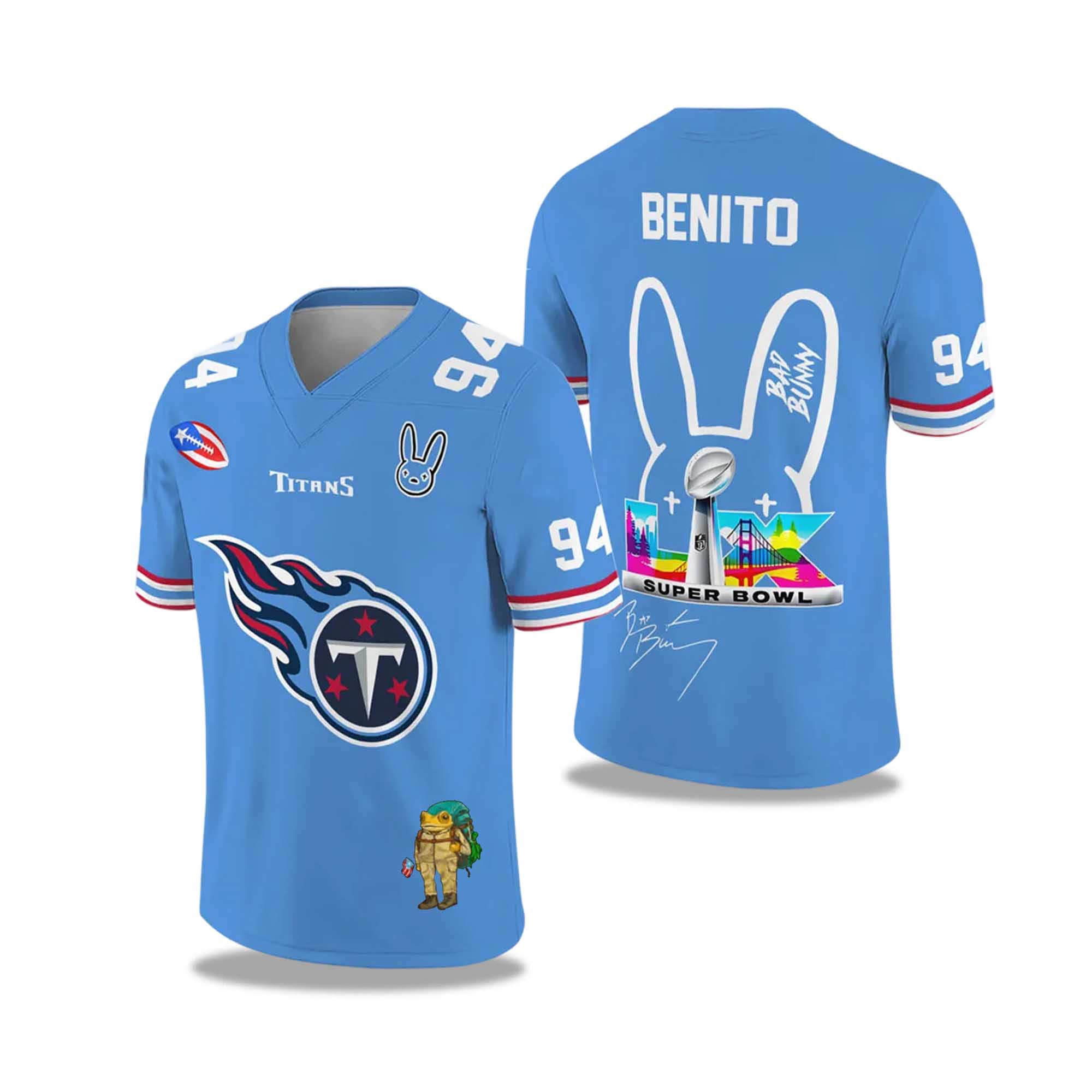 Titans Bad Bunny Bowl LX 2025 2026 Football Jersey Titans Bad Bunny Bowl LX 2025 2026 Football Jersey