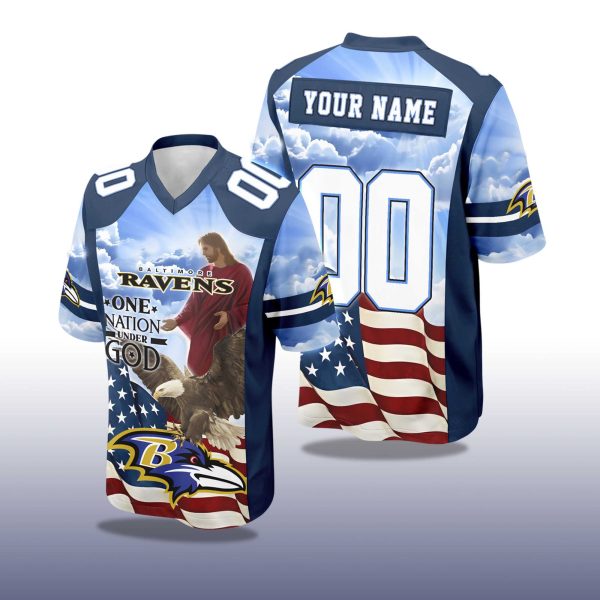 Travens One Nation Under God American 2025 Football Jersey 2