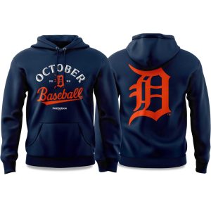 Tigers October Baseball Postseason 2025 Hoodie 1