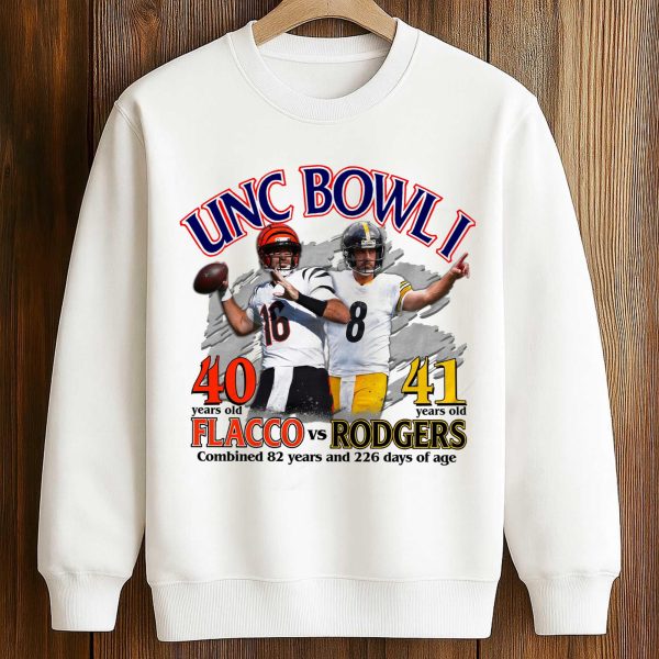 UNC BOWL 40 Years Old Flacco x 41 Years Old Rodgers Shirt