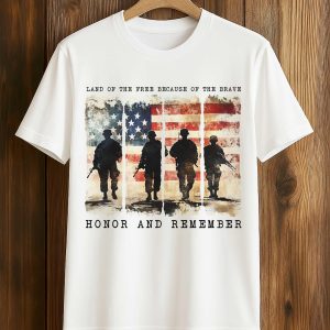 Land Off The Free Because Of The Brave Honor And Remember Shirt