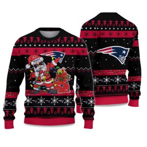 2025 Patriots Santa Claus Ugly Christmas Sweater 1
