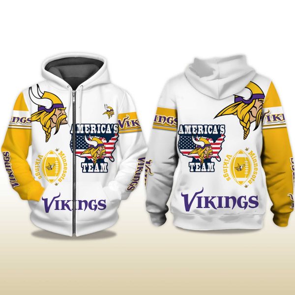 Vikings Americas Team Zip Hoodie 2