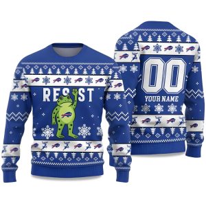 2025 Bills Portland Frog Resist Ugly Christmas Sweater 1