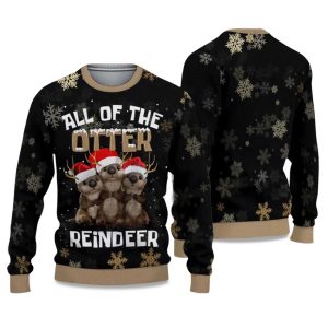 2025 All Of The Otter Reindeer Ugly Christmas Sweater