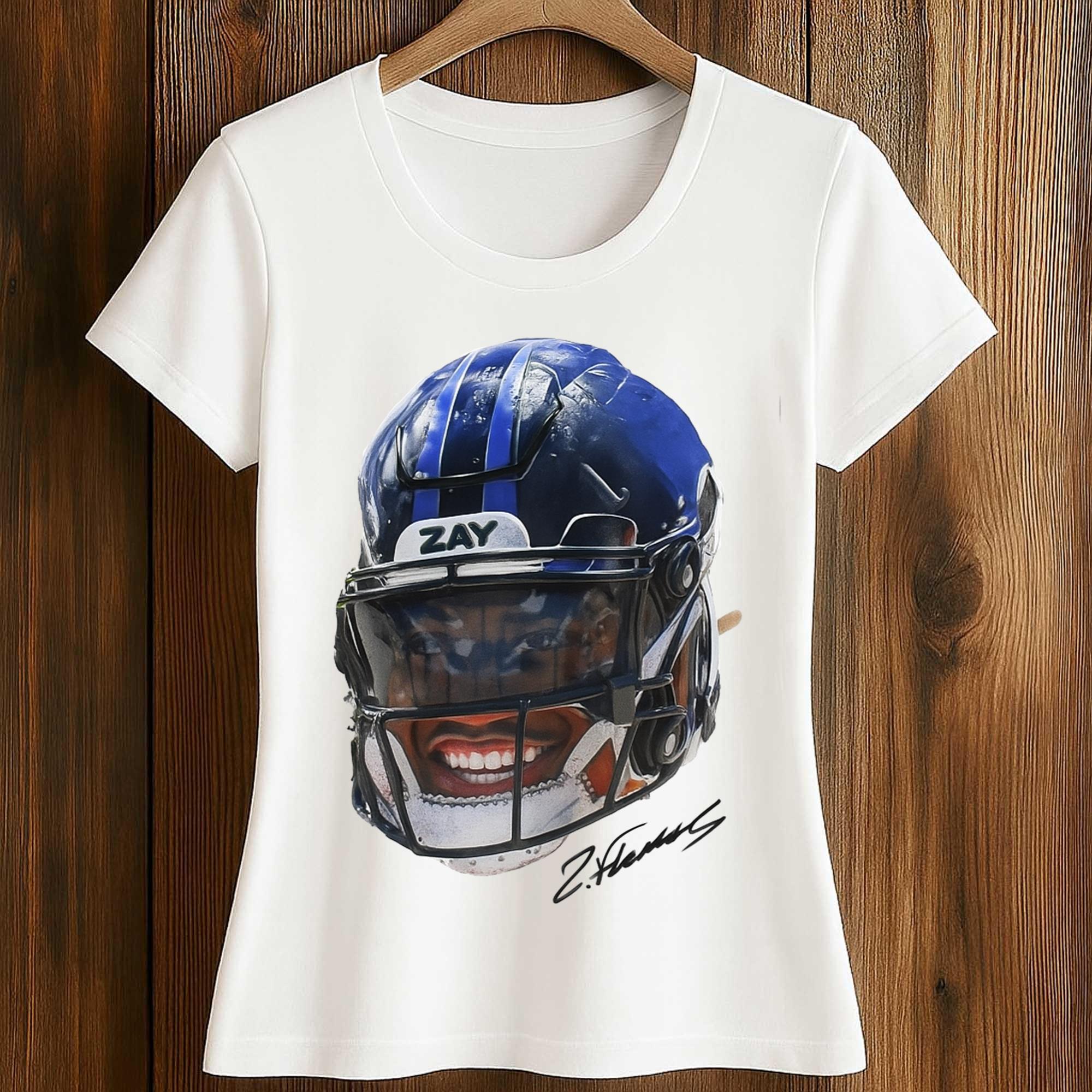 Zay Flowers Signature Football Portrait Shirt 2 Zay Flowers Signature Football Portrait Shirt