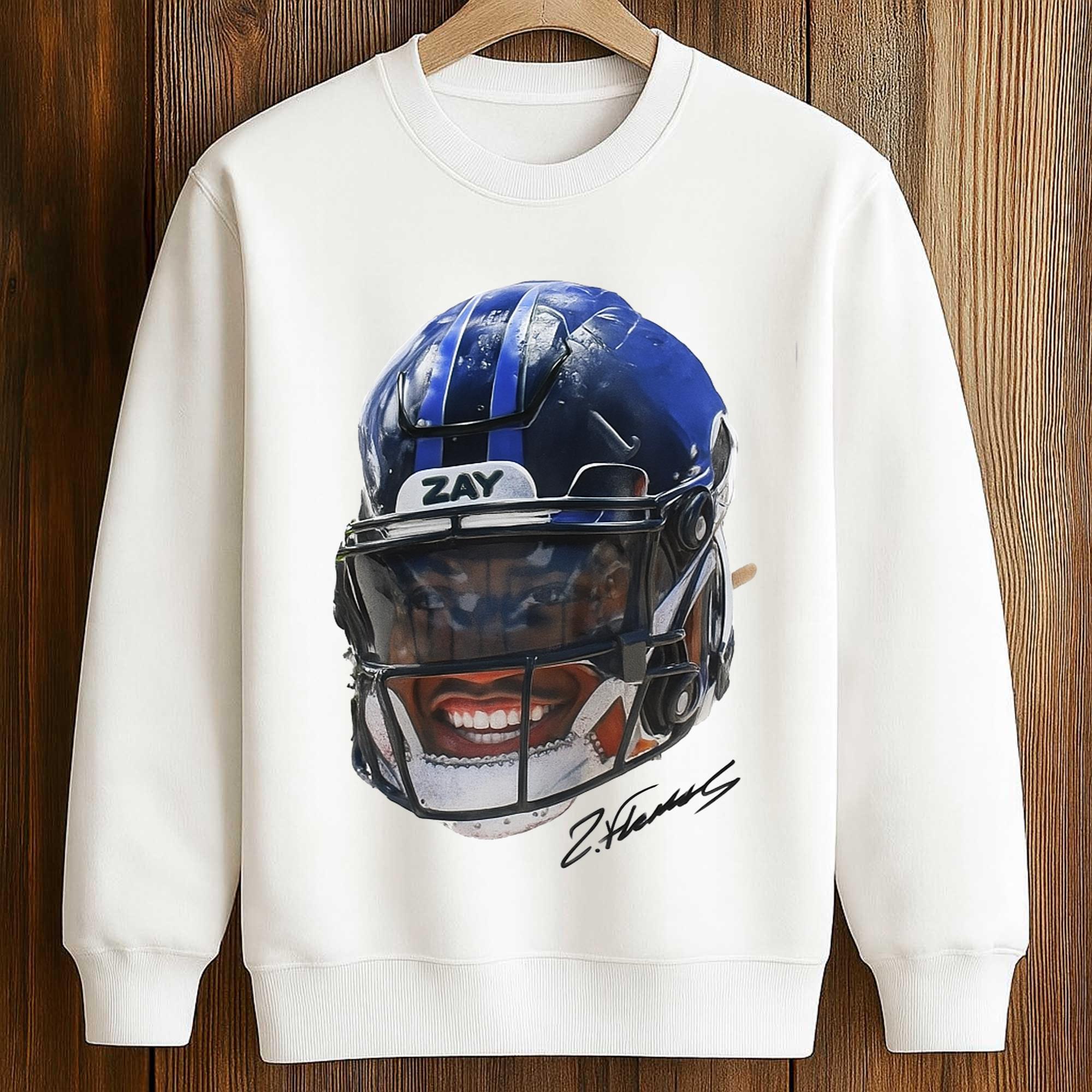 Zay Flowers Signature Football Portrait Shirt 3 Zay Flowers Signature Football Portrait Shirt