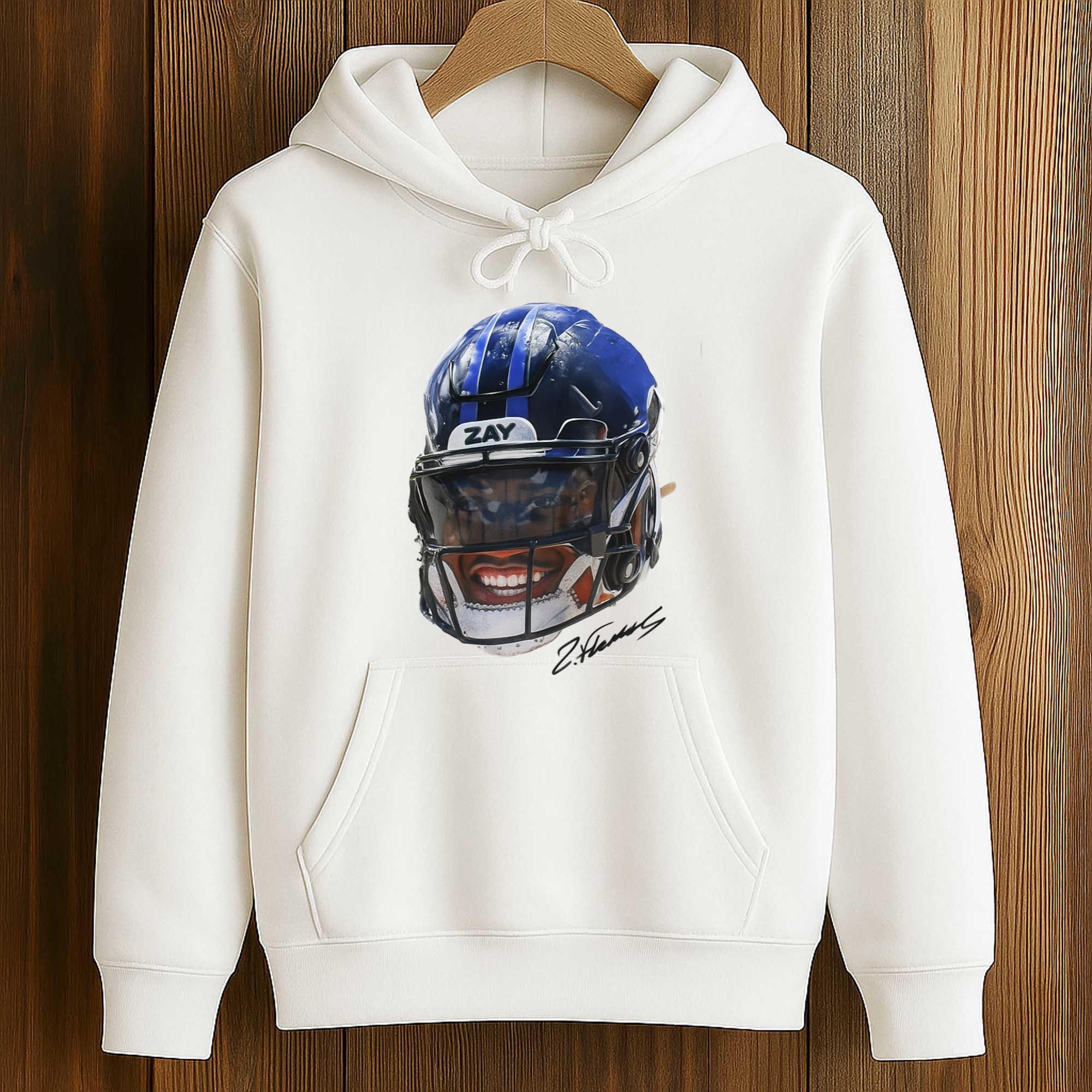 Zay Flowers Signature Football Portrait Shirt 4 Zay Flowers Signature Football Portrait Shirt