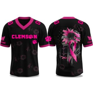 Tigers Breast Cancer Awareness Month 2025 V neck Short Sleeve Jersey