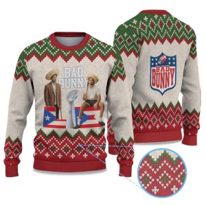 2025 Bad Bunny Holiday Trophy Ugly Christmas Sweater