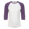 SOLID PURPLE RUSH SLEEVES/ HEATHER WHITE BODY