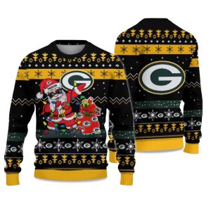 2025 Packers Santa Claus Ugly Christmas Sweater 1
