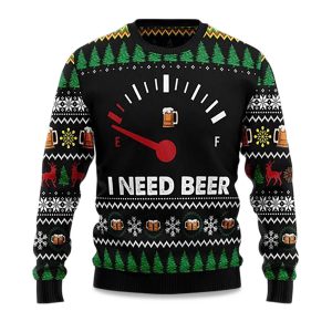 2025 I Need Beer Ugly Christmas Sweater 1