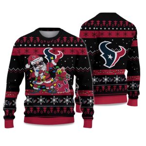 2025 Texans Santa Claus Ugly Christmas Sweater 1