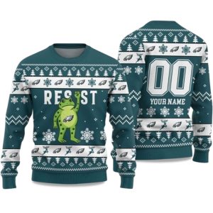 2025 Christmas Eagles Portland Frog Resist Ugly Sweater 1