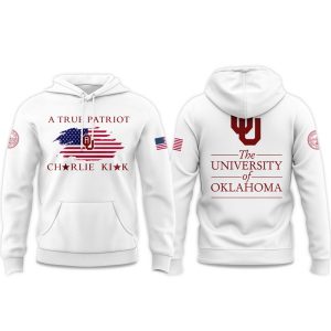 The University Of Oklahoma A True Patriot Charlie Kirk 2025 Hoodie 1