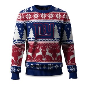 2025 Christmas Giants Reindeer Football Ugly Sweater 1