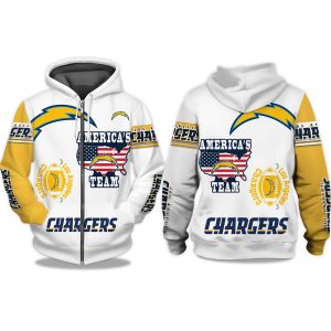 Chargers Americas Team Zip Hoodie 1