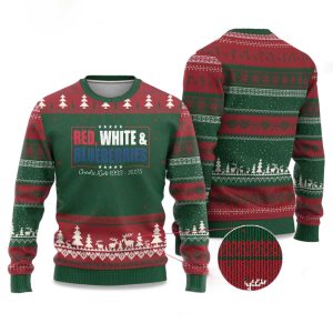 Red White and Blueberries Charlie Kirk 1993 2025Ugly Christmas Sweater