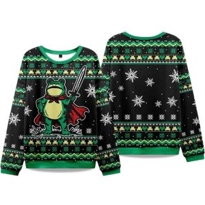 2025 Funny Frog Warrior Ugly Christmas Sweater