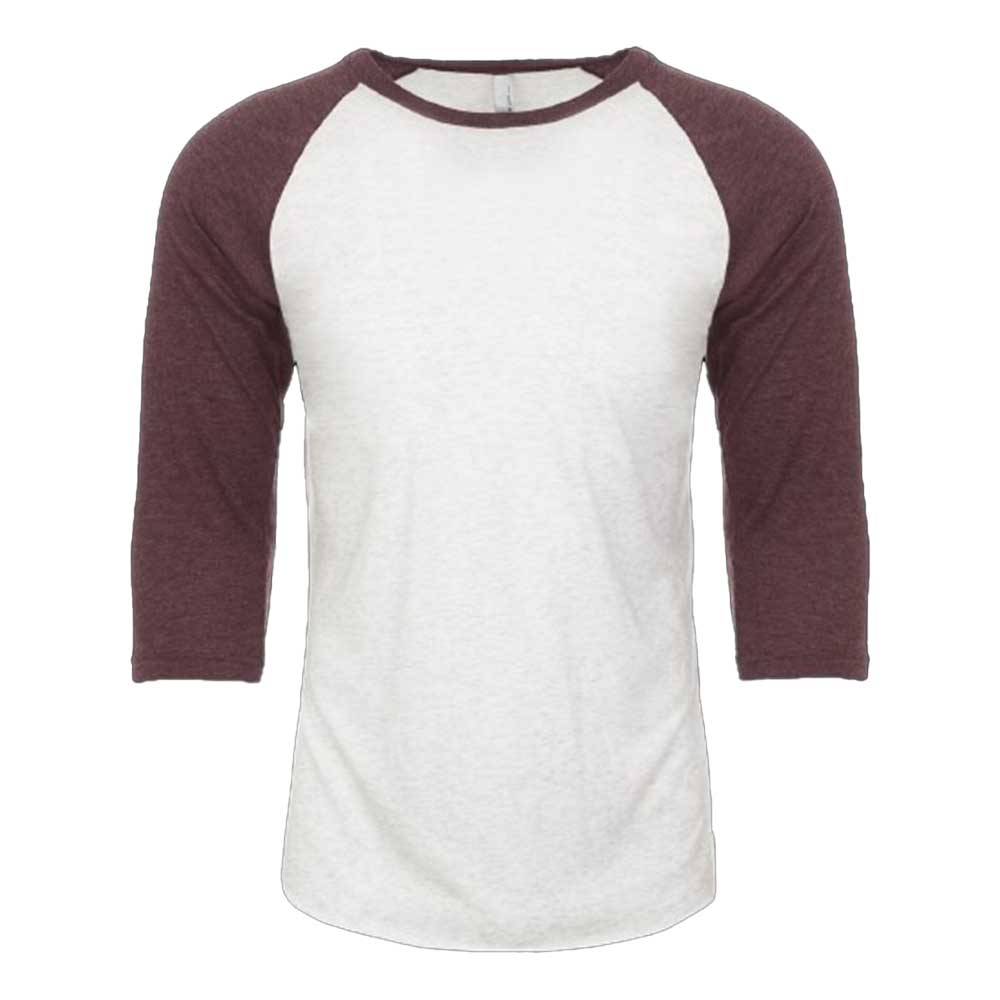 SOLID VINTAGE PURPLE SLEEVES/ HEATHER WHITE BODY