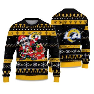 2025 Rams Santa Claus Ugly Christmas Sweater 1