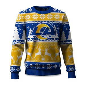 2025 Christmas Rams Reindeer Football Ugly Sweater 1