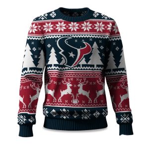 2025 Christmas Texans Reindeer Football Ugly Sweater 1