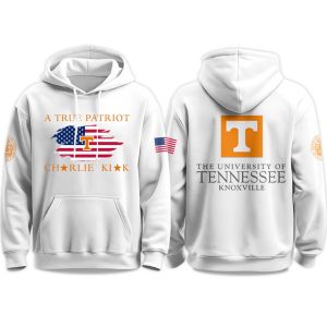 The University Of Tennessee Knoxville A True Patriot Charlie Kirk 2025 Hoodie