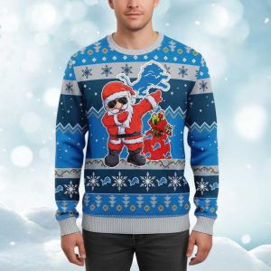2025 Christmas Santa Claus Lions Ugly Sweater