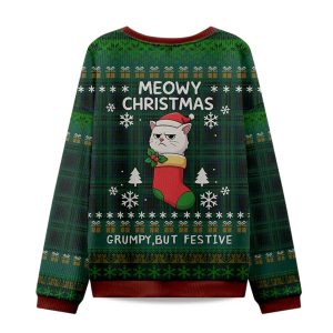 2025 Meowy Festive Christmas Ugly Sweater 1