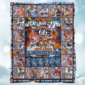 Broncos 65th Anniversary 1960 2025 Fleece Blanket 1
