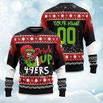 2025 49ers Drink Up Grnch Christmas Ugly Sweater