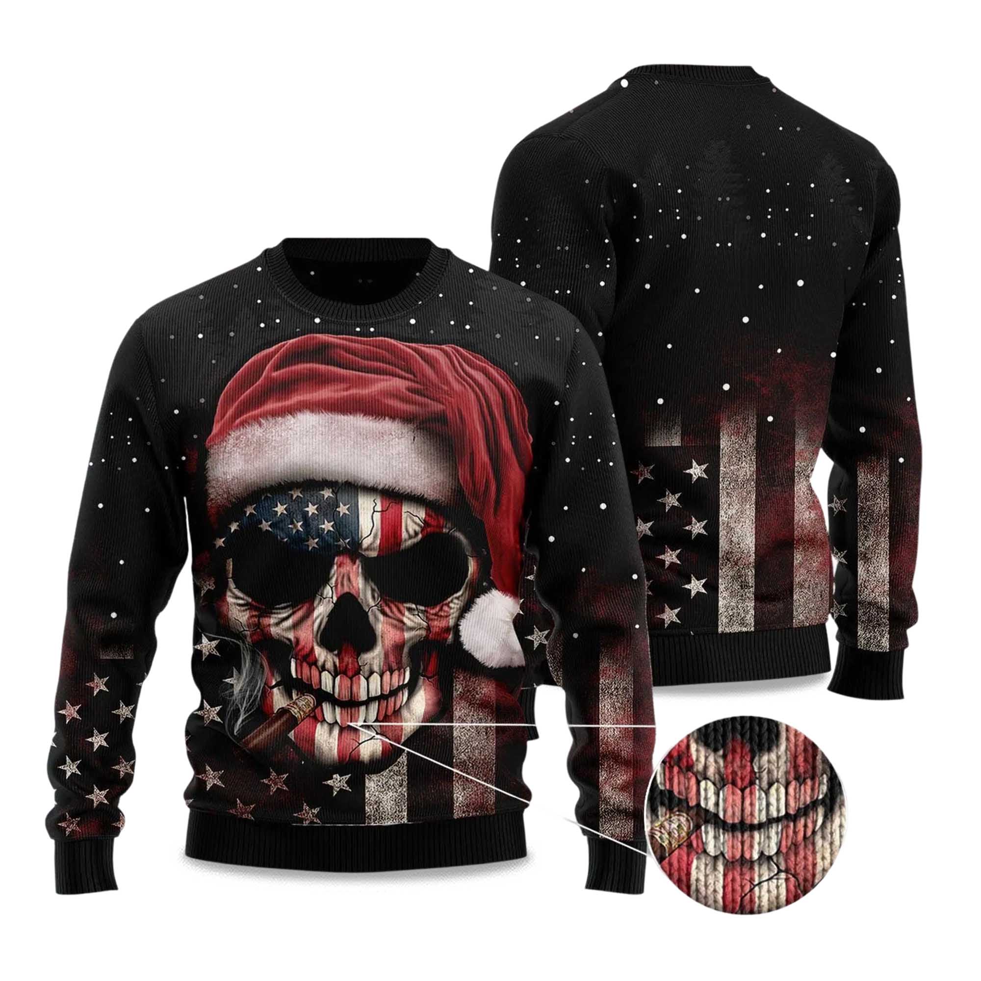 2025 Amazing Skull Christmas Ugly Christmas Sweater 2025 Amazing Skull Christmas Ugly Christmas Sweater
