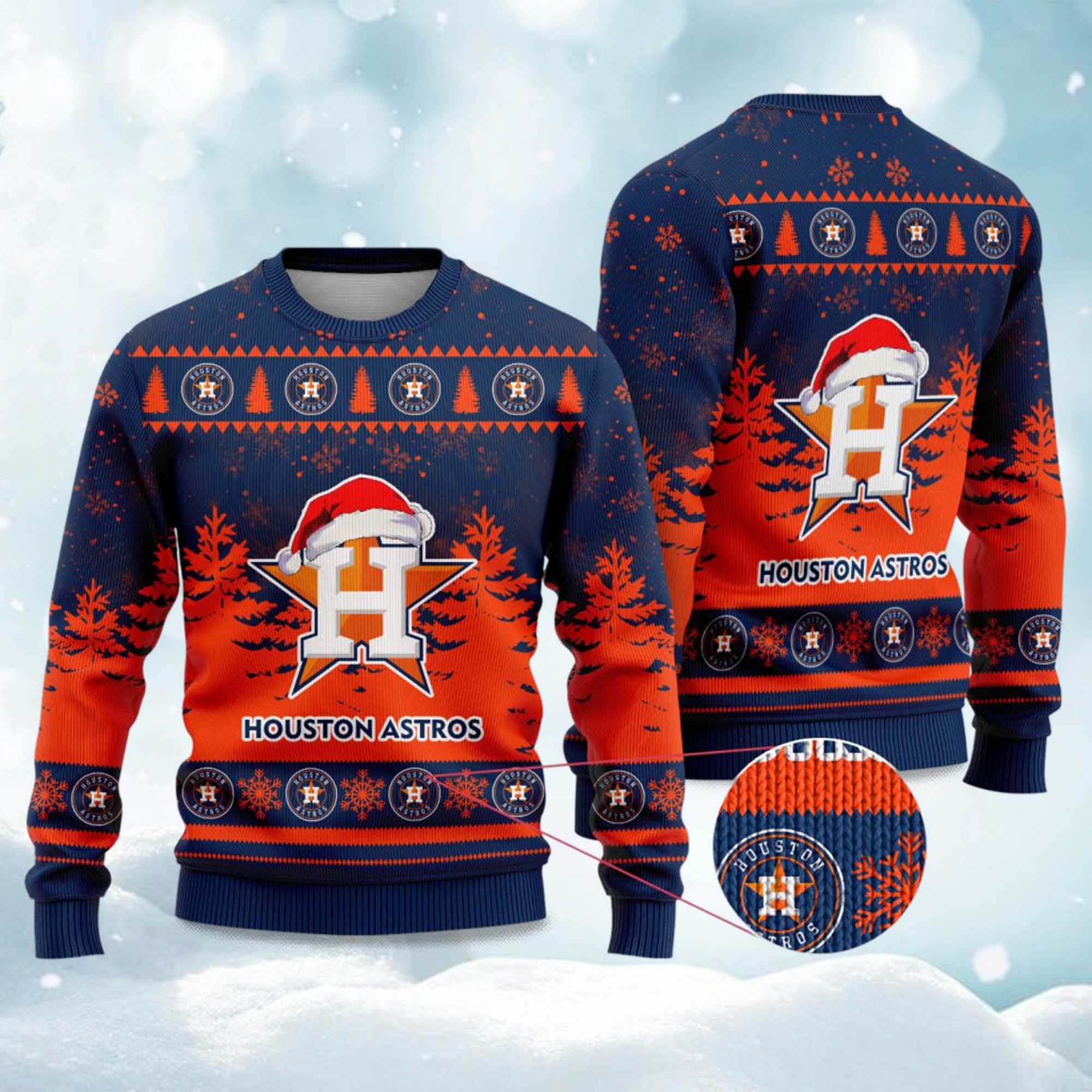2025 Astros Snowflakes Christmas Ugly Sweater 2025 Astros Snowflakes Christmas Ugly Sweater