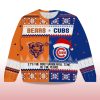 2025 Bears x Cubs It's The Most Wonderful Time Of The Year Ugly Christmas Sweater (2)