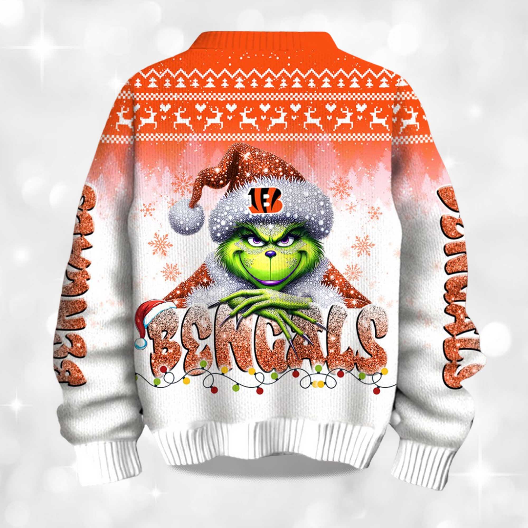 2025 Bengals Grnch Season Christmas Ugly Sweater 2 2025 Bengals Grnch Season Christmas Ugly Sweater 2