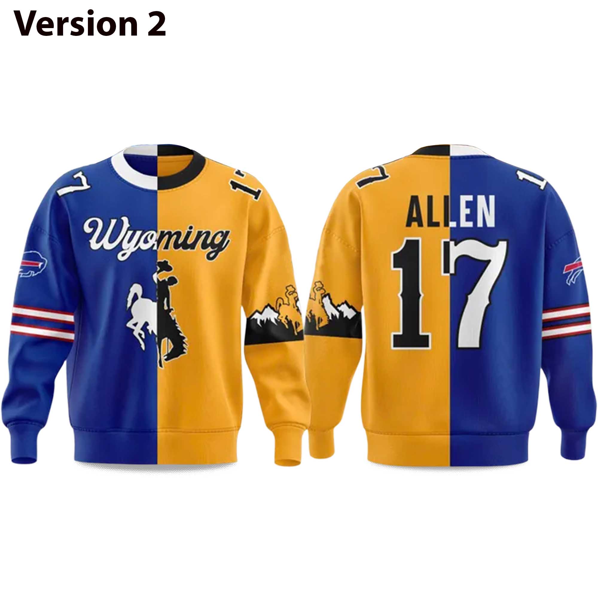 2025 Bills Josh Allen Wyoming Cowboys Sweatshirt 2 2025 Bills Josh Allen Wyoming Cowboys Sweatshirt