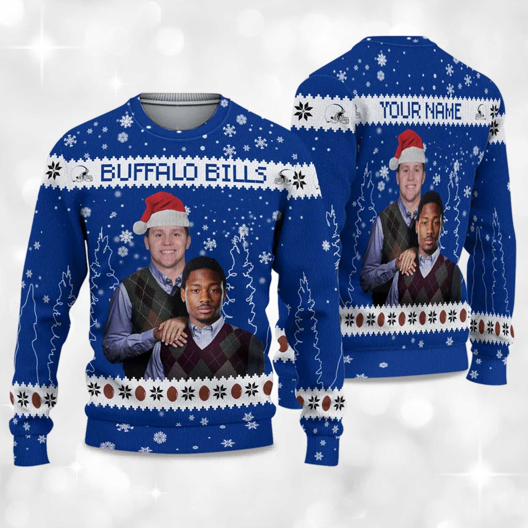2025 Bills Josh Allen x Stefon Diggs Football Christmas Ugly Sweater 2 2025 Bills Josh Allen x Stefon Diggs Football Christmas Ugly Sweater
