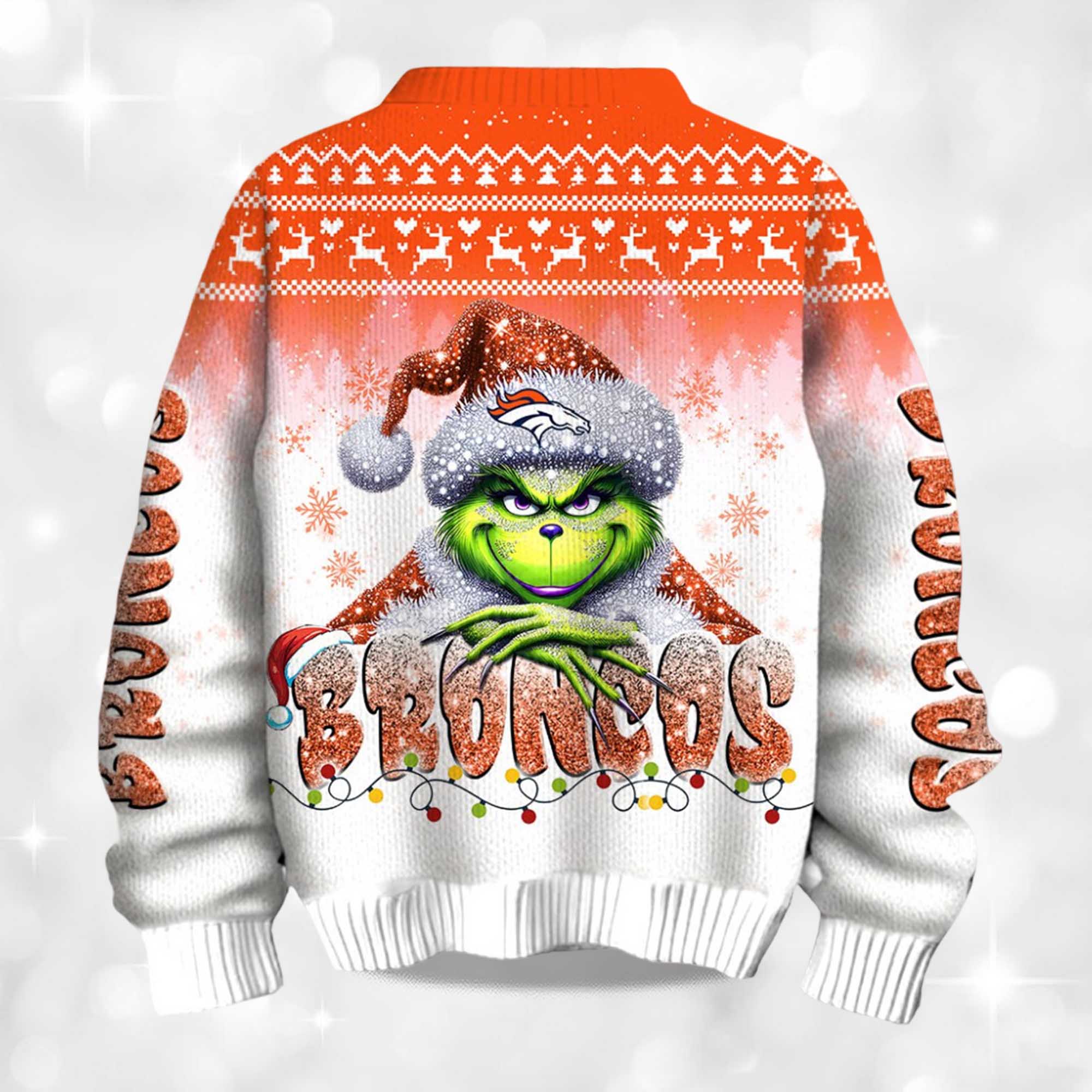 2025 Broncos Grnch Season Christmas Ugly Sweater 2 2025 Broncos Grnch Season Christmas Ugly Sweater 2