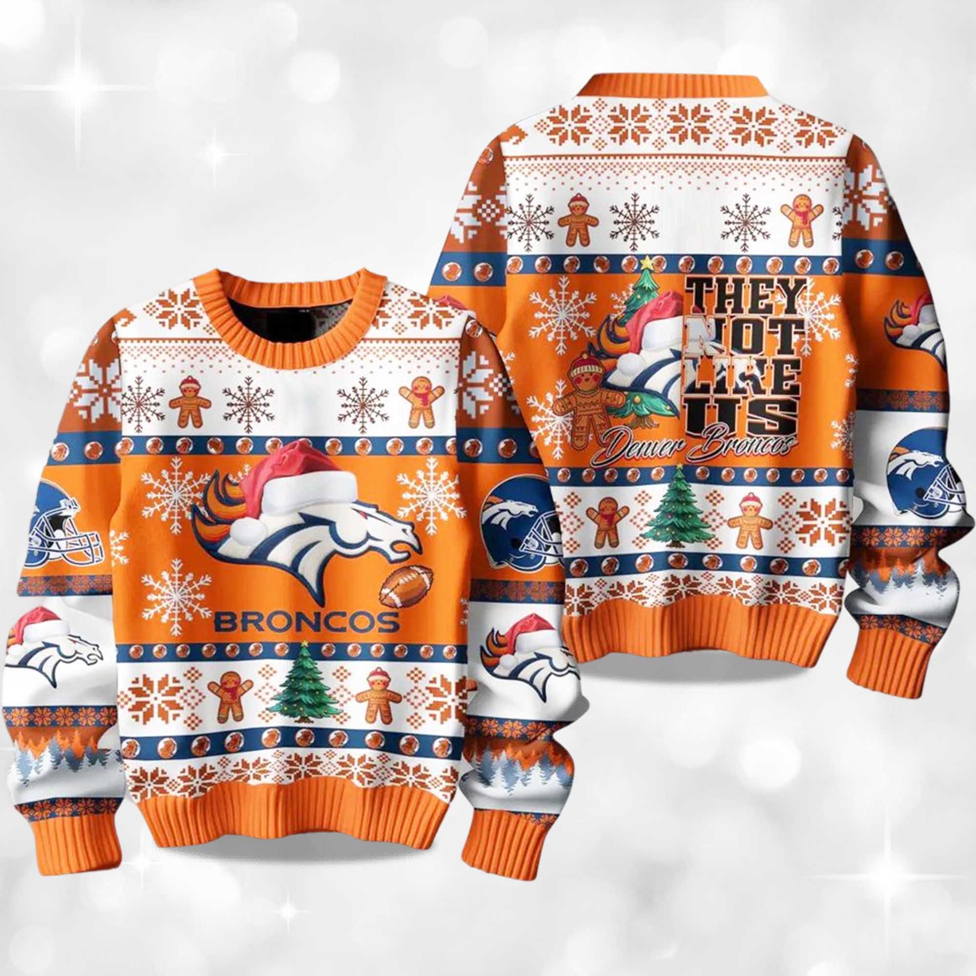 2025 Broncos They Not Like Us Ugly Christmas Sweater 2 2025 Broncos They Not Like Us Ugly Christmas Sweater