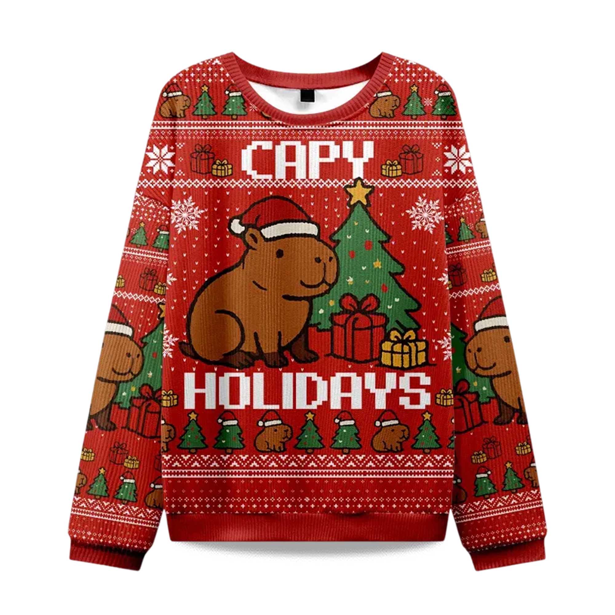 2025 Capybara Celebration Christmas Ugly Sweater 2025 Capybara Celebration Christmas Ugly Sweater
