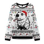 2025 Capybara Smoking Christmas Ugly Sweater