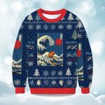 2025 Capybara Surfing Christmas Ugly Sweater