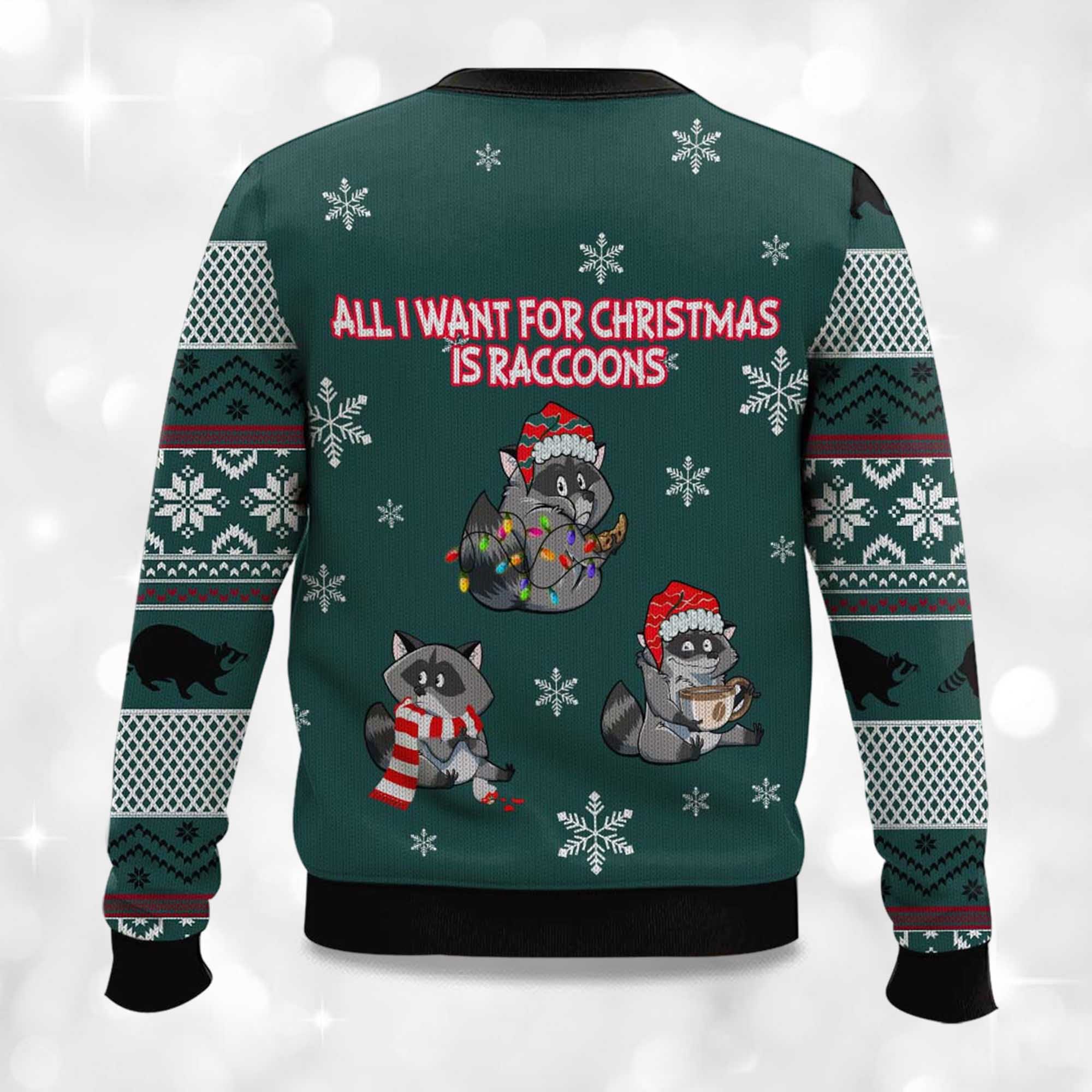 2025 Christmas All I Want For Christmas Is Raccoons Ugly Sweater 2 2025 Christmas All I Want For Christmas Is Raccoons Ugly Sweater 2