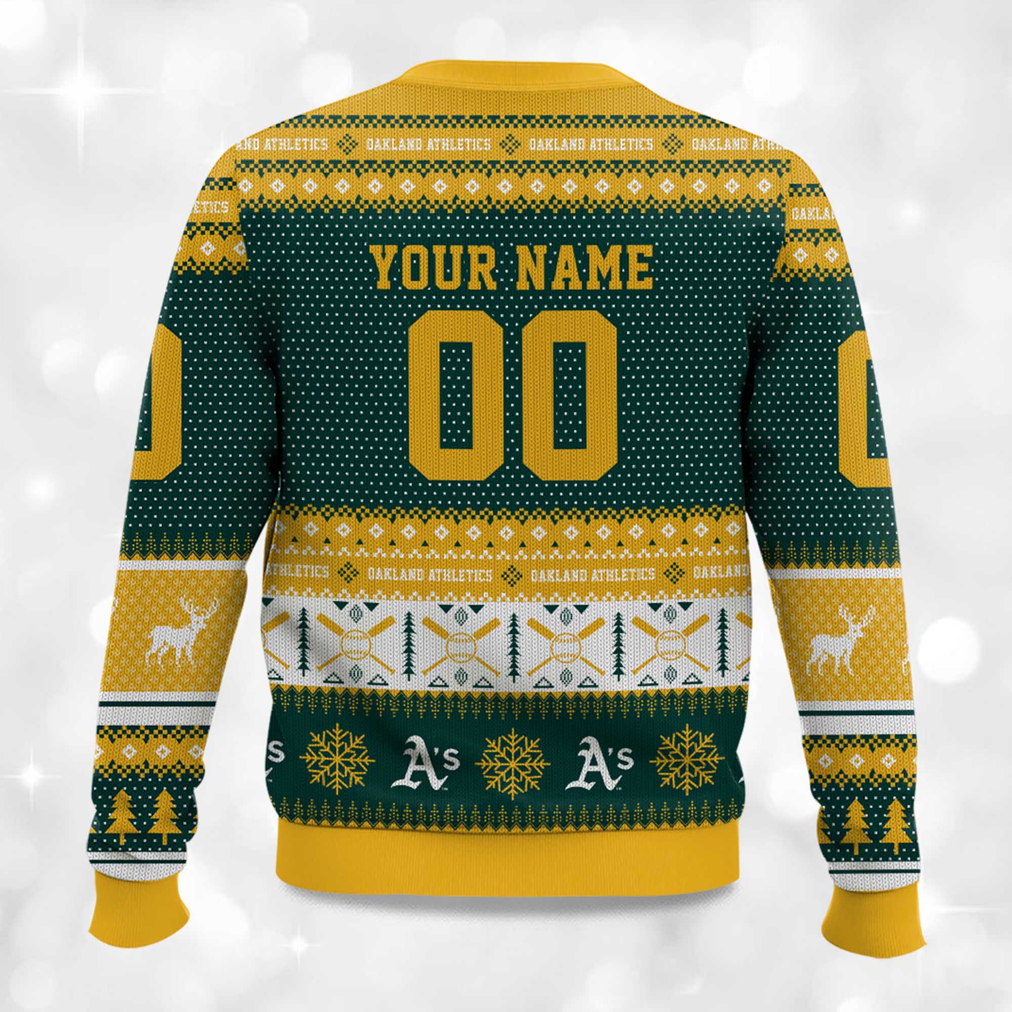 2025 Christmas Athletics Baseball Personalized Ugly Sweater 2 2025 Christmas Athletics Baseball Personalized Ugly Sweater 2