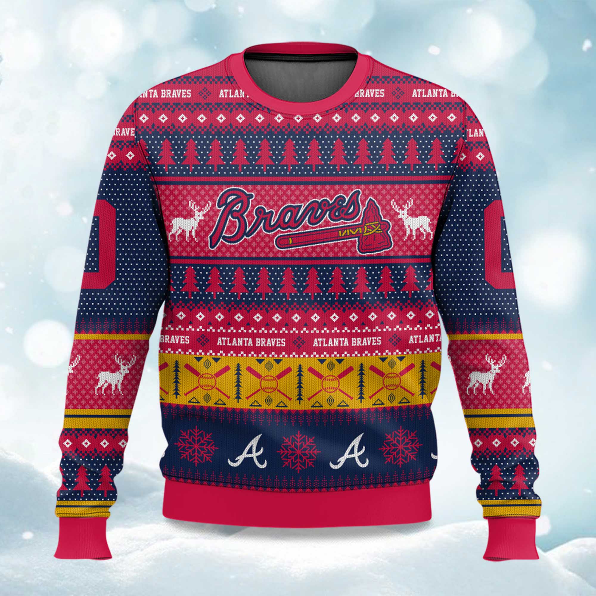2025 Christmas Braves Personalized Ugly Sweater 2025 Christmas Braves Personalized Ugly Sweater