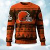 2025 Christmas Browns Festive Reindeer Tree Ugly Sweater 1