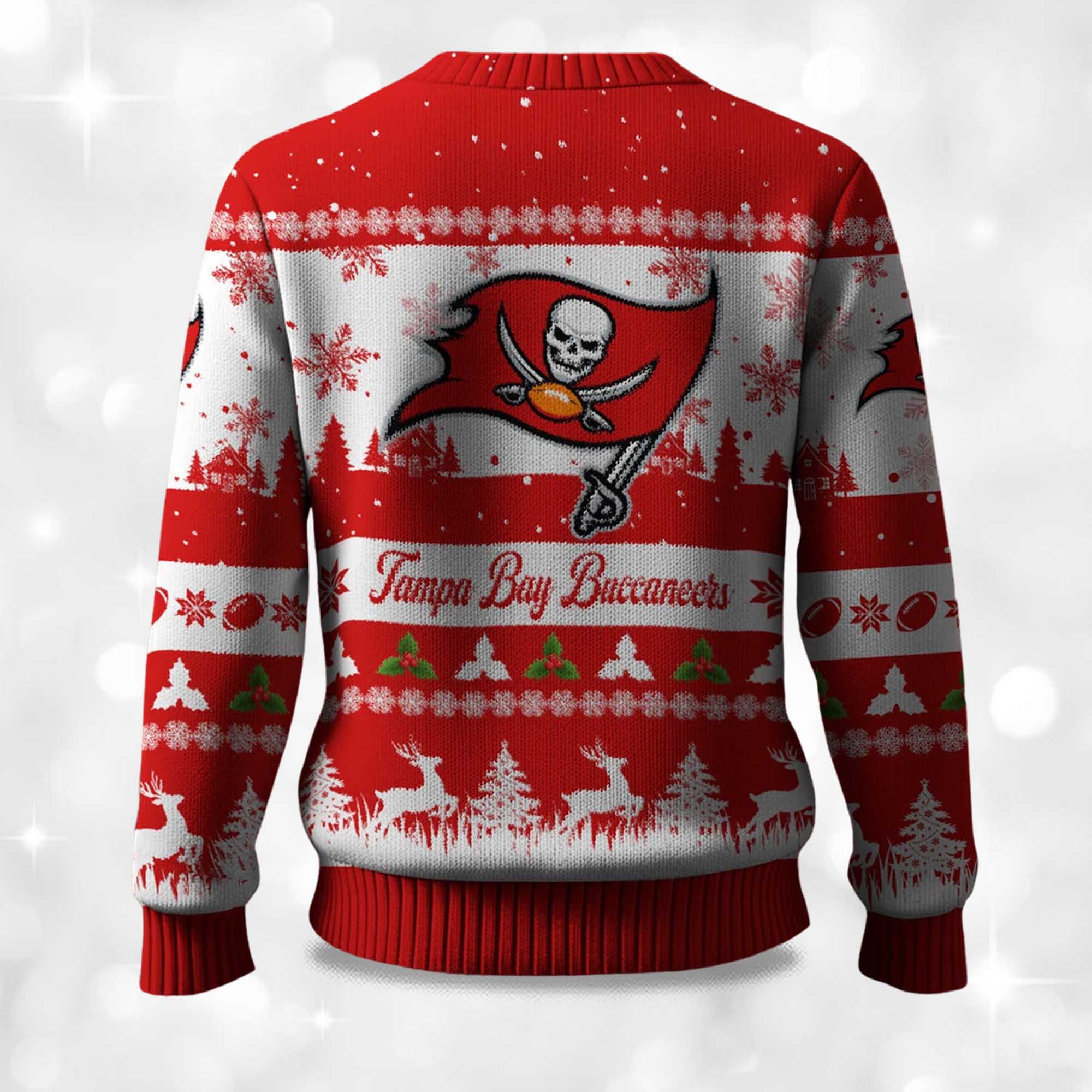2025 Christmas Buccaneers Festive Reindeer & Tree Ugly Sweater 2 2025 Christmas Buccaneers Festive Reindeer Tree Ugly Sweater 2