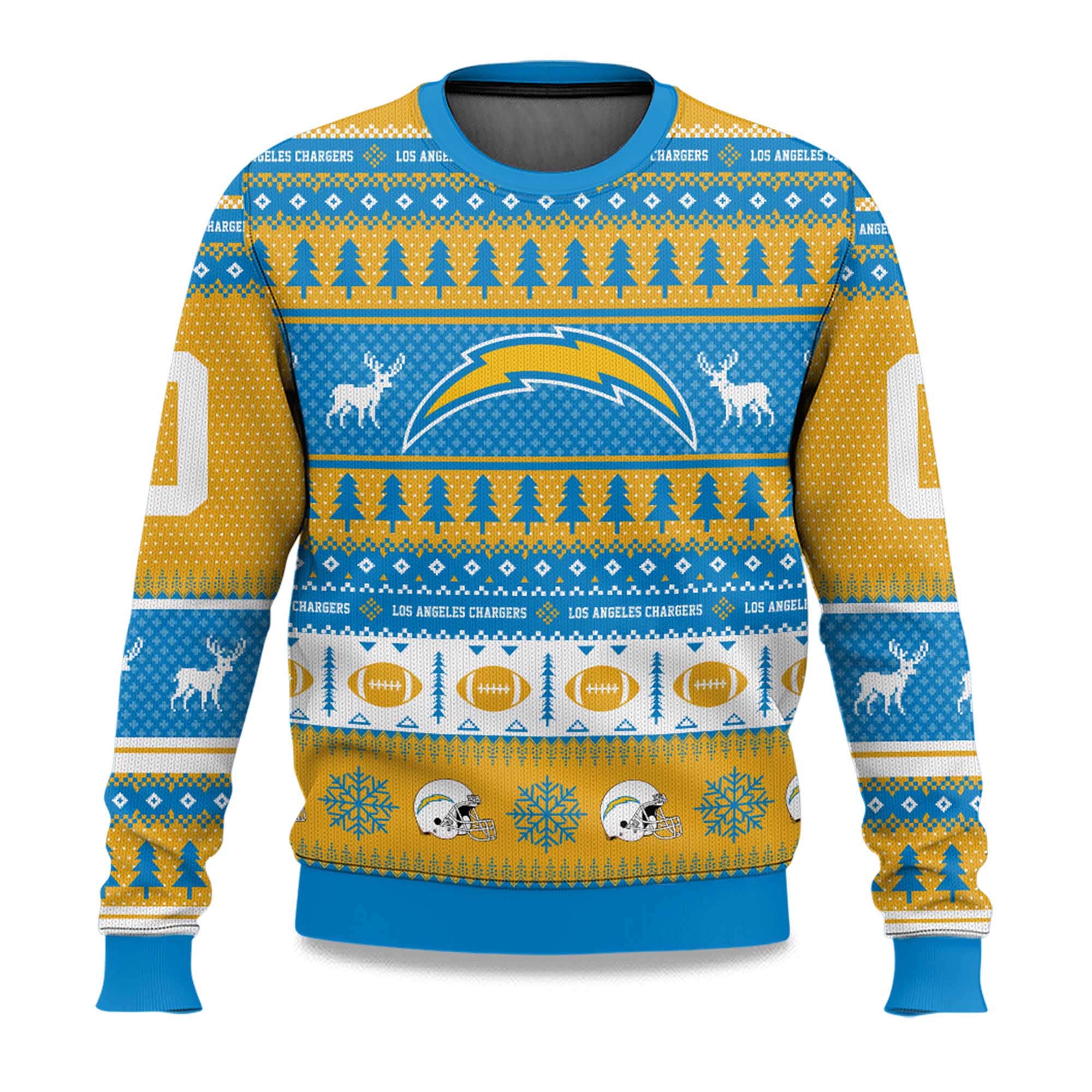 2025 Christmas Chargers Personalized Ugly Sweater 2025 Christmas Chargers Personalized Ugly Sweater